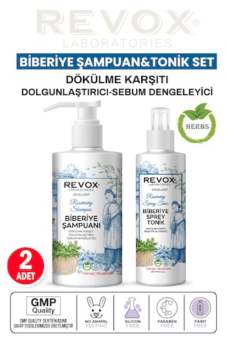 Revox Biberiye Özlü Dökülme Karşıtı Şampuan 400 ML + Biberiye Tonik 200 ML