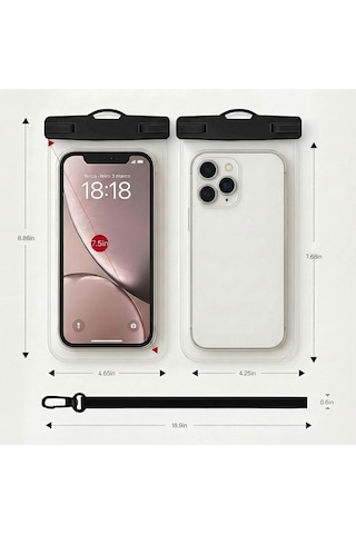 Su Geçirmez Cep Telefonu Kılıfı, Apple Uyumlu iPhone 16/15 Pro Ve S24+/s23 7 İnç Su Geçirmez Cep Telefonu Kılıfı, Kordonlu, Ipx8 Plaj Seyahati, Plaj İhtiyaçları, Siyah, 1 Paket Sku: Smgstk833ffc9f8a