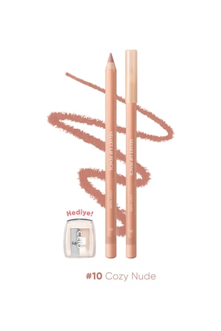 Kremsi Formüle Sahip Dudak Kalemi Ve Kalemtıraş Seti Clıo Velvet Lip Pencil Set 10 Cozy Nude