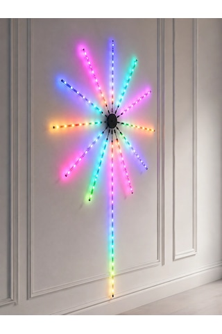 Rgb Fireworks Led Duvar Aydınlatması Telefon Kontrollü Dekoratif Ortam Işığı