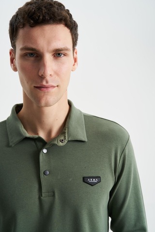 AR-MA Arma Erkek Slim Fit Çıt Çıt Düğmeli Polo Yaka İnterlok Sweatshirt 001