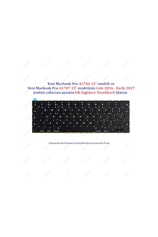 Apple Uyumlu MacBook Pro İle 13inc A1706 15inc 1707 Klavye Tuş Takımı Uk-ingilizce 2016/2017