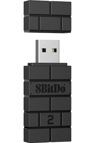 8bitdo Kablosuz Usb Adaptörü 2, Xbox Series, Joycons, Switch Pro, Ps5, Ps4, Ps4 Pro, Ps3 On Switch İçin Bluetooth Anahtar Denetleyicileri Adaptörü, Pc,, Raspberry Pi, Retrofreak Siyah