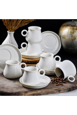 Perotti 11918 Pablo 12 Parça Türk Kahvesi Porselen Fincan Takımı