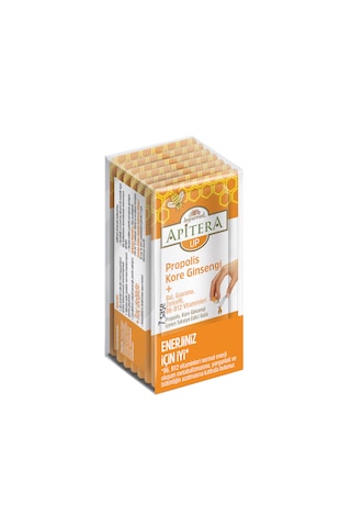 Apitera UP Doğal Bal, B Vitaminleri, Kırmızı Ginseng, Guarana ve Propolis İçeren Takviye Edici 7’li Saşe