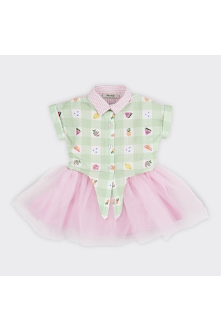 Kız Çocuk Meyve Desenli Elbise 2411gb26010-4334 001