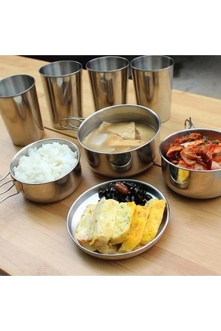 Ulzyvf Tcherchi Seti Pişirme Mutfak Ekipmanları Kamp Gümüş, 18/10 Çelik Gümüş