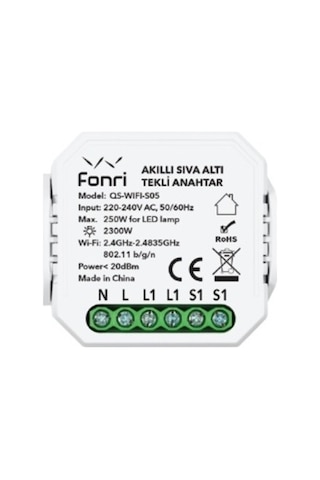 Fonrı Kablosuz Akıllı Sıva Altı Perde/panjur Anahtarı