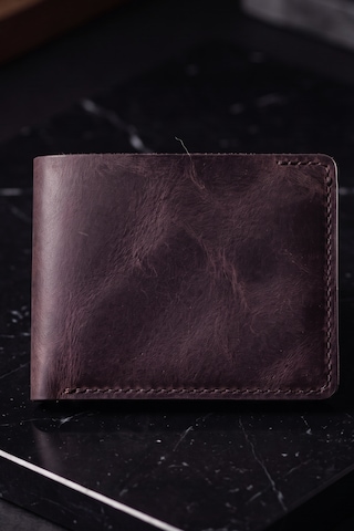 Luvo %100 Hakiki Dana Derisi El Yapımı 10 Kart Bölmeli Unisex Minimalist Cüzdan Kartlık İnce Kompakt Kağıt Para Ve Kart Bölmeli Cüzdan Mor