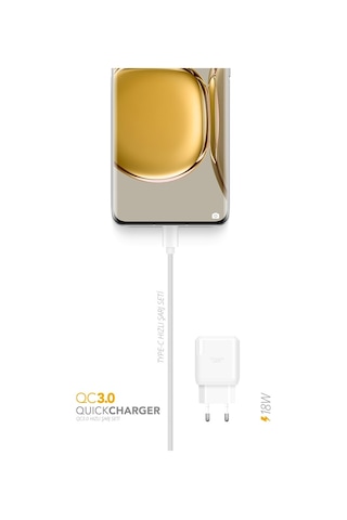 Qct30 Tüm Type-C Girişli Telefonlara Uyumlu 18W Hızlı Şarj