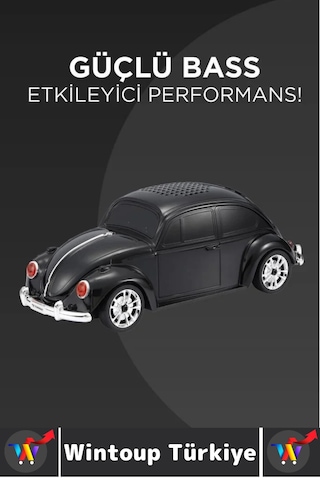 Premium Nostaljik Yüksek Ses Speaker Aux Usb Çok Şık Retro Vosvos Tasarımlı Bluetooth Speaker