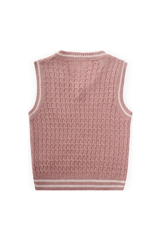 Saş Örgü Triko Süeter 3-9 Yaş Pudra Pembe Pudra