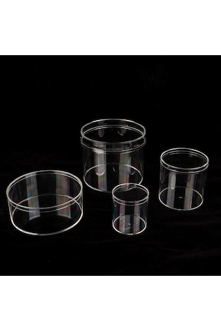 1 Adet Akrilik Şekerleme Kutusu Şeffaf Plastik Yuvarlak Kek Tatlı Kutusu Çikolata Düğün Partisi İkramlık Paketleme Saklama Kapları Şeffaf