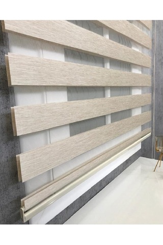 Kidmex Zebra Perde Buzlu Kahve Desenli Bambu