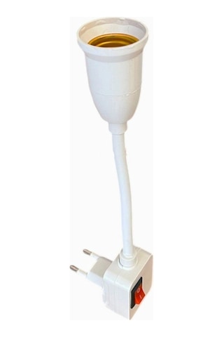 Spiral Kıvrımlı, Fişli, Aç Kapa Anahtarlı E27 Duy 20cm