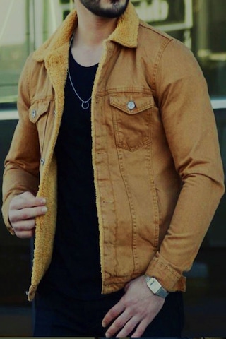 Alaska The Last Frontier R.lion Kürklü Kot Mont Premium Denim --k.camel-- Camel