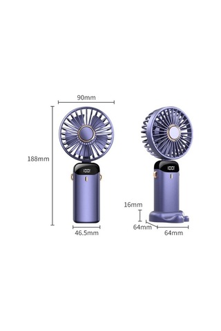 Dijital Ekran Katlanır Aromaterapi Fanı 5000mah N15 Derin Deniz Mavisi Juı6r6 Mavi Yok Masaüstü Buharsız 5 Kollu 100 Adetten Az