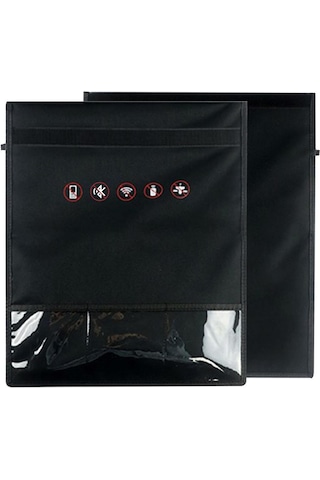 Ranyeek Küçük Siyah Araba Anahtarı Tablet Telefon Gizlilik Korumalı Rfıd Engelleme Çantası 25 28cm Siyah