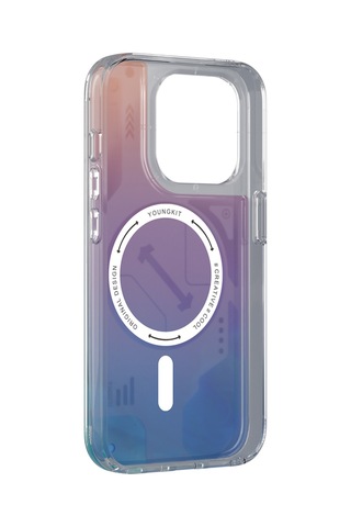 Apple iPhone 16 Pro Max Uyumlu Kılıf Magsafe Özellikli Parlak Kumlu Sıvılı Tasarımlı Galaxy Fantasy Serisi Mavi