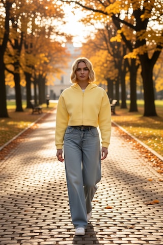 Benerly Kadın Kapüşonlu Fermuarlı Düşük Kol Örme Sweatshirt Fonksiyonel D Açık Sarı