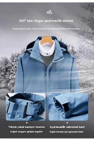 Outdoor Thin-cut Windbreaker Jacket, Men's Windproof And Waterproof Jacket Açık Mavi