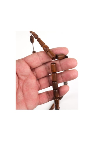 Kahverengi Plesenk Ağacı Yumuşak Kesme Kesim 9x14mm Tesbih Kahverengi