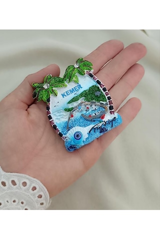 Magnet Martı Deniz Palmiye Nazar Göz Boncuk Taşlı Mıknatıslı Buzdolabı Süsü