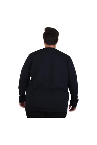 Starbattal Büyük Beden Bisiklet Yaka Sweat Double Face 25707 Lacıvert Lacivert