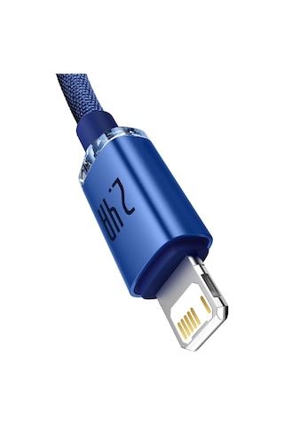 Baseus Crystal Shine USB to Lightning 1.2m 2.4A Hızlı Şarj Mavi