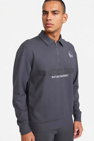 Defacto Nba Golden State Warriors Boxy Fit Polo Yaka Skuba Dalgıç Kumaş Sweatshirt F6974ax26spar191 Antrasit-ar191