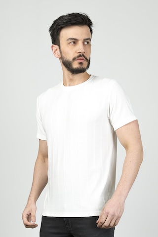 Cazador B.yaka K.kol Erkek T-shirt 4161 Ekru Ekru