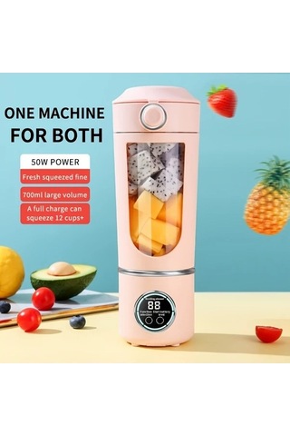 Fastbuy Pembe Usb Sarj Edilebilir Meyve Sıkacağı, Smoothie, Milkshake, Çeşitli İçecekler İçin, Temel Tasınabilir Meyve Suyu Y Pembe