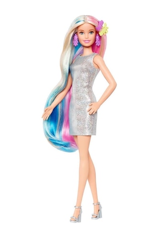 Barbie Rengarenk Saçlar Bebeği Ghn04