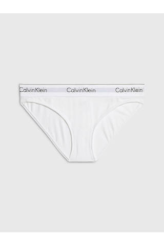 Calvin Klein Kadın Marka Logolu Orta Yüksek Belli Nefes Alabilir Rahat Kumaşlı Gündelik Kullanıma Uygun Beyaz Külot 0000f3787e 100