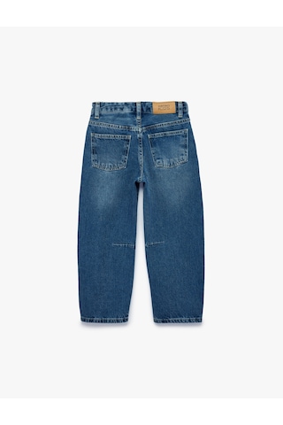 Koton Pamuklu Loose Fit Denim Pantolon Orta İndigo 7wkg40025ad