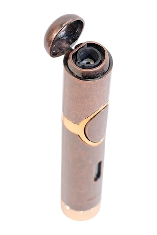 Parmida Tek Torch Pürmüz Delicili Bronz Metal Puro Çakmağı - Tr9518