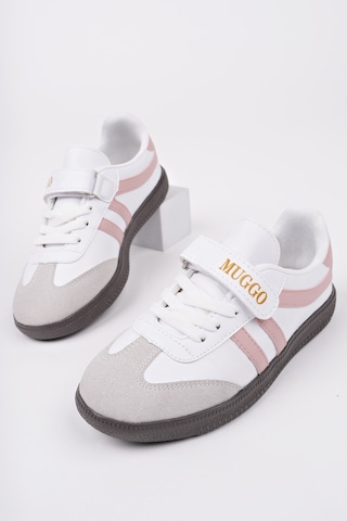 Muggo Dudley Günlük Ortopedik Bağcıklı Ve Cırtlı Çocuk Sneaker Spor Ayakkabı PUDRA