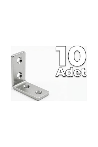15x25 Mm L Masa Gönye 10 Adet - Paslanmaz Çelik Köşe Birleştirici Ve Mobilya Sabitleyici - Küçük Boy Metal Köş Genel