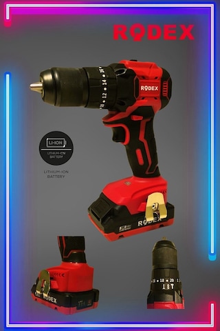 Rodex RDX3404 20 V 2.0 AH Çift Akülü Darbeli Matkap