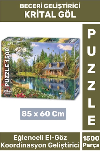 Premium Eğlenceli El Göz Koordinasyon Hafıza Beceri Geliştirici 1500 Parça Puzzle Kristal Göl