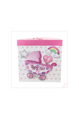 Kapaklı, Katlanır Demonte Karton Kutu, 30cm - Puset & Pembe