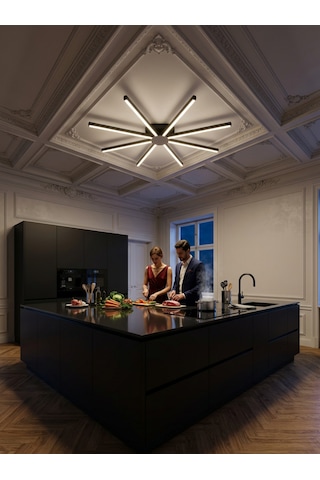 Pulsar Füme Modern Led Tavan Avize - Aşağı Işık Kumandalı Dim Edilebilir Beyaz Işık
