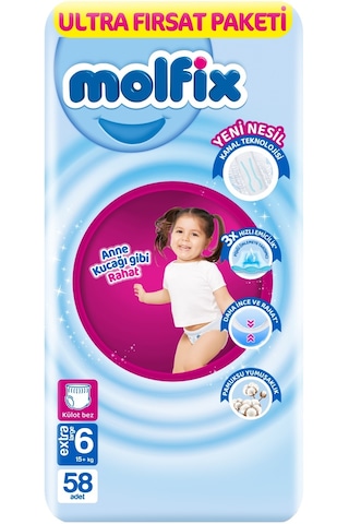 Molfix Külot Bebek Bezi 6 Numara 15+kg Extra Large 232 Adet 4'lü