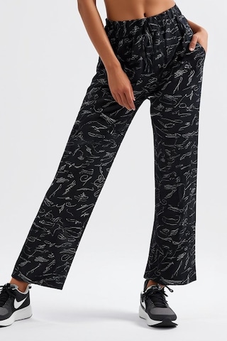 Aura Collections Kadın Viskon Pamuklu Pijama Altı Soft Örme Mevsimlik Ev Pantolonu Siyah