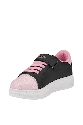 Zacoz Melodia Detaylı Simli Kız Çocuk Spor Ayakkabısı, Sneaker Siyah - Pembe