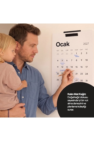 Domirus Plancore 2027 Minimalist Duvar Takvimi Seti - A4 Çok Renkli