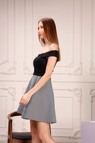 Aymeravm - Eteği Çizgili Kadın Elbise - Gsp3101Ga