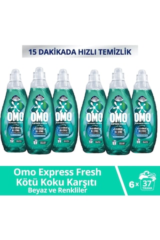 Omo Express Beyaz & Renkliler Sıvı Çamaşır Deterjanı 6 x 1480 ML