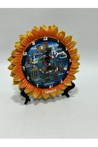 Ayçiçek Model Duvar Ve Masa Saati 18cm