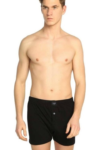 Abarta Erkek Boxer Düğmeli Short- 2xl-54&56 Beden Siyah 1 Adet